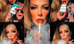 The perfect stepmother, always ready to satisfy her favorite stepson - Audible inhalations and exhalations - Marlboro Menthol 100 cork filter