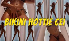 Bikini Hottie CEI- Ebony Femdom Goddess Rosie Reed Skimpy Bikini Tease Cum Eating Instruction- standard definition