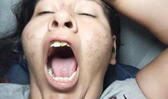 Yawning while scrolling on the phone