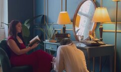 Silent Commands: Afternoon Reading with My Human Footstool _ Lexi Luxxe