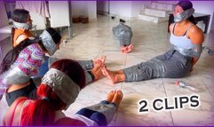 Spin the Bottle Bondage Game – Sock Gags, Tape Ties & Mummification (Vol. 1–2) (HD 720p)