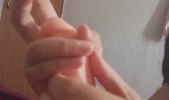 Dildo Blowjob and Handjob Play