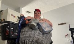 Fat Immobile Blob Putting Away Groceries & Snacking HD