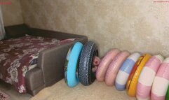 Alla got trapped in inflatable rings and had an orgasm