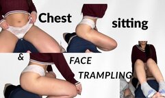 chest sitting & face trampling fetish