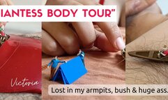 Giantess body tour| Lost in my bush, armpits and huge ass