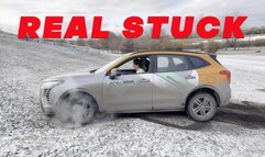 Irina tights white jacket boots stuck in the snow mud at HAWAL 4K full video 20 min