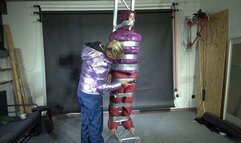 Aiyana and Ms Ungeniert in shiny nylon Down