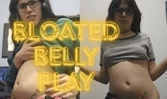 Bloated belly play: showing, inflation, dancing sitting and standing different angles