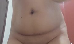 applying cream to the naked body