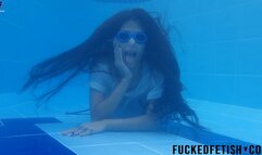 WMV Helen Star wet T-shirt Underwater silly faces chest contractions post apnea CPR END