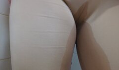 Peeing in Clothes Washing in the Shower Head in Shorts Blouse Striptease