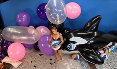 Nikki B Mass Balloon, Beach Ball, Whale and MOAB Masturbation and Pop HD (1920x1080)