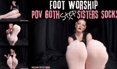 Foot Worship POV: Goth Step-Sister's Socks - mp4