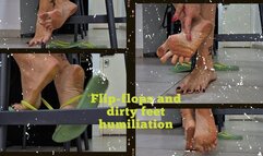 Dirty feet in flip flops with humiliation 1080FHD