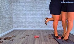 203. Goddess Amber & Miss Lucy - Human Doormat 1: Lick The Mud From The Soles Of Our Wild Stilettos - Body Cam - Face Busting Trample Trampling Crushing Crush Shoe Foot Heel Worship Gagging