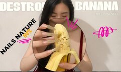 Pierce a Banana Easily With a 6cm Long Real Nail | LINH'S LONG NAIL | CRAZY ABOUT LONG AND NATURAL NAILS