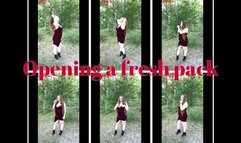 Opening a fresh pack