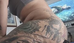 Farts in my slave face and bears the full weight of my big ass