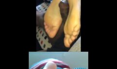 Ebony Best Friend's Sweaty Nutdraining Ignoring Solejobs in Jeans (Two in One) With Thick Size 8 Feet