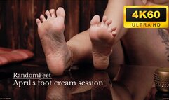 April's foot cream session