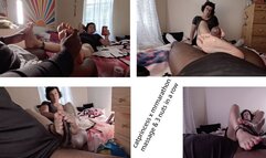 catprincess x mrmarathon tabi sock removal, foot massage, and 3 nuts in a row, hot pink toes, size 9 milf feet