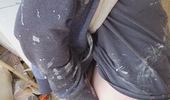 Fart fetish -Filthy girl on the building site sniffing her farts... wonder how many workers saw her....
