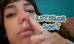 Extreme Snot and Cough in close-up of Alesia Big Nose