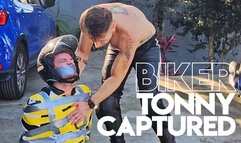 Biker Tonny Captured - Part 1 (1080p) Gay Bondage - Gay Domination - Tape Bondage - Biker Gear - Leather - BDSM