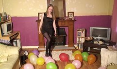 Hannah Playing & Popping Balloons