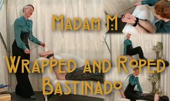 Wrapped and Roped Bastinado, full wrap extreme bondage falaka punishment (4K version)