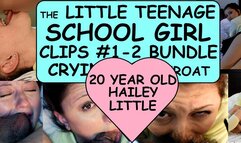 Tiny Petite Hailey Little Teenage School Girl crying deepthroat Parts 1-2 BUNDLE + outtakes Behind the scenes