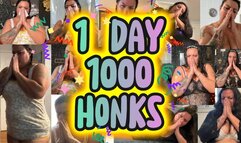 Honkathon : You Pretty Snotty Goddess Malory’s 1000 Honks in One Day Challenge (She Did 1001!)