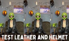 test 3 helmet motorcycle and leather