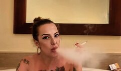 BBW stepmon COMPLETELY naked smoking for stepson in the whirlpool - Newport Menthol*
