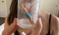 Giantess and Giant Cuckcold Jizz in Jar