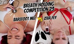 4K Ziva Fey - Breath Holding Competition 23 With Barefoot Mel