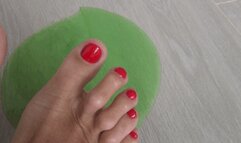 green snot under my bare feet aa