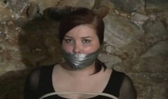 Long Legged College Girl Chair Tied and Gagged in the Basement