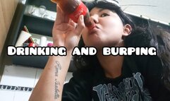 Drinking Coca-Cola and burping