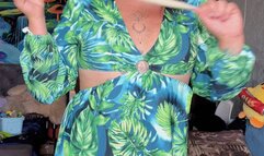 balloon stuffing dress poping big cristall with neck