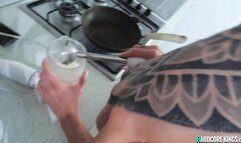 Tattooed brunette amateur POV fucked