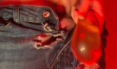 Amateur boy pissing in a condom