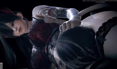 B042 Asian goddess thigh clamp neck