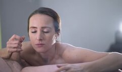 Smoking Brunette Girlfriend Swallows Cum