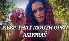 KEEP THAT MOUTH OPEN ASHTRAY - Smoking and Humiliating a human ashtray by MistressRavenFD