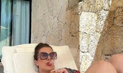 BBW stepmom relaxing while smoking a delicious cigar