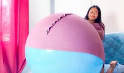 Looner Camylle Stuffs Her Dress With Gigantically HUGE Balloons And Pumps Them Up Until They POP