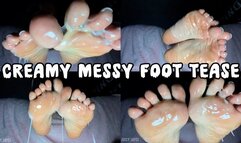 BBW Covers Her Soles in Creamy Mess
