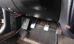 With high heels pumping car pedals until they manage to start the car (3)